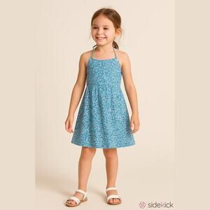 American Girl Girls Dress Size‎ 8 Dress Like Your Doll Blue Flower Print Vintage